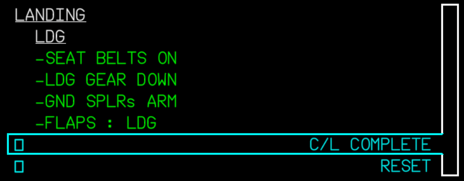Checklist Landing