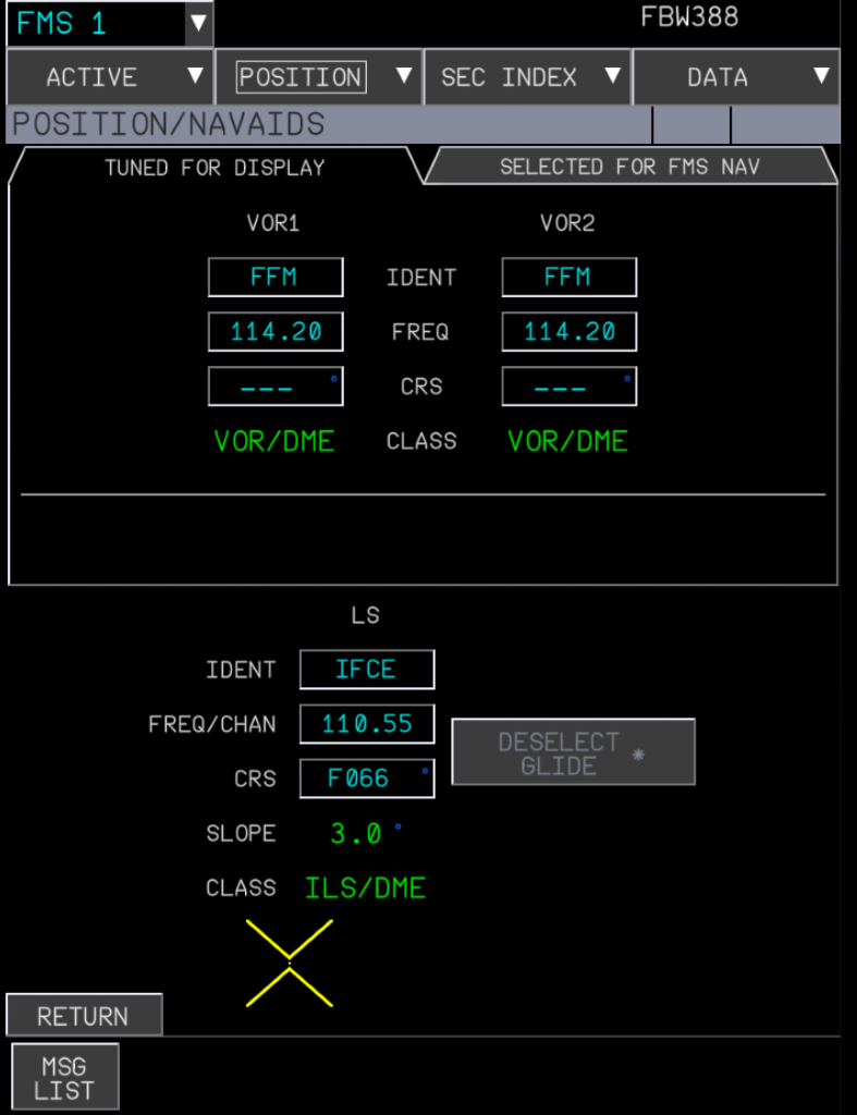 ILS frequency on ECAM RNAV page ILS frequency on ECAM RNAV page